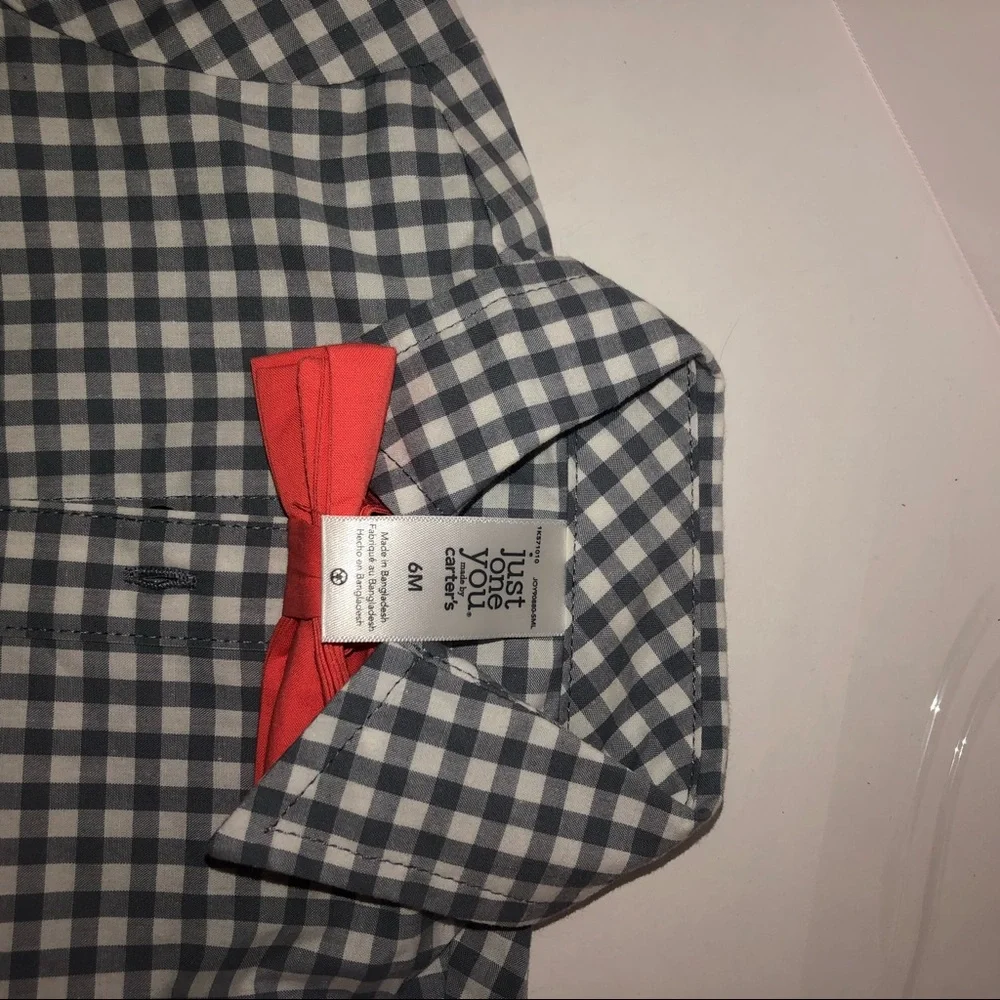 Boy’s size 6M, just one you Made by Carter’s, onesie w/ pants, tie & suspenders - Picture 6 of 10